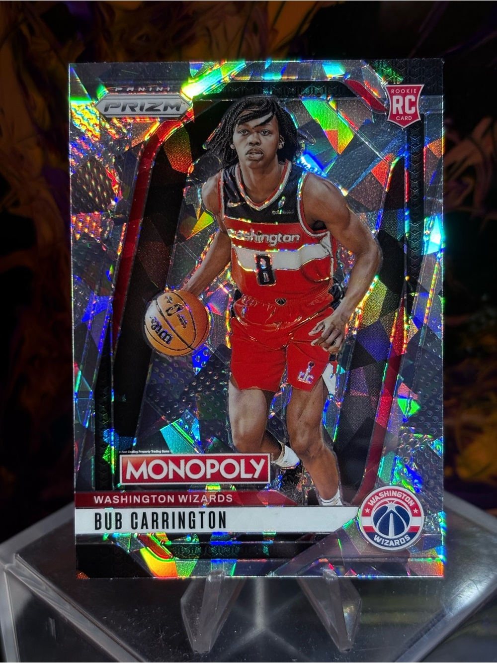 Bub Carrington 2024-25 Panini Prizm Monopoly - Ice Prizms Rookie